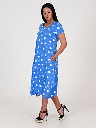 Женское платье "Волна" ПлК-458 / Круги на голубом