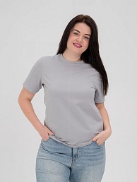 Женская футболка Базовая Оверсайз Серая