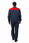 Мужской костюм  № 106-С с П/К (ткань саржа, серый + красный)  1.2.1.40С