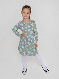 Детское платье "Сафина" 30310 Серый, белый