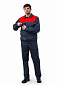 Мужской костюм  № 106-С с П/К (ткань саржа, серый + красный)  1.2.1.40С