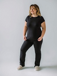 Женские брюки прямые кулирка набивка арт.4 / Life Style