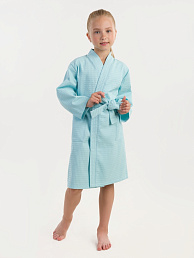 Детский халат вафельный Голубой HVKD